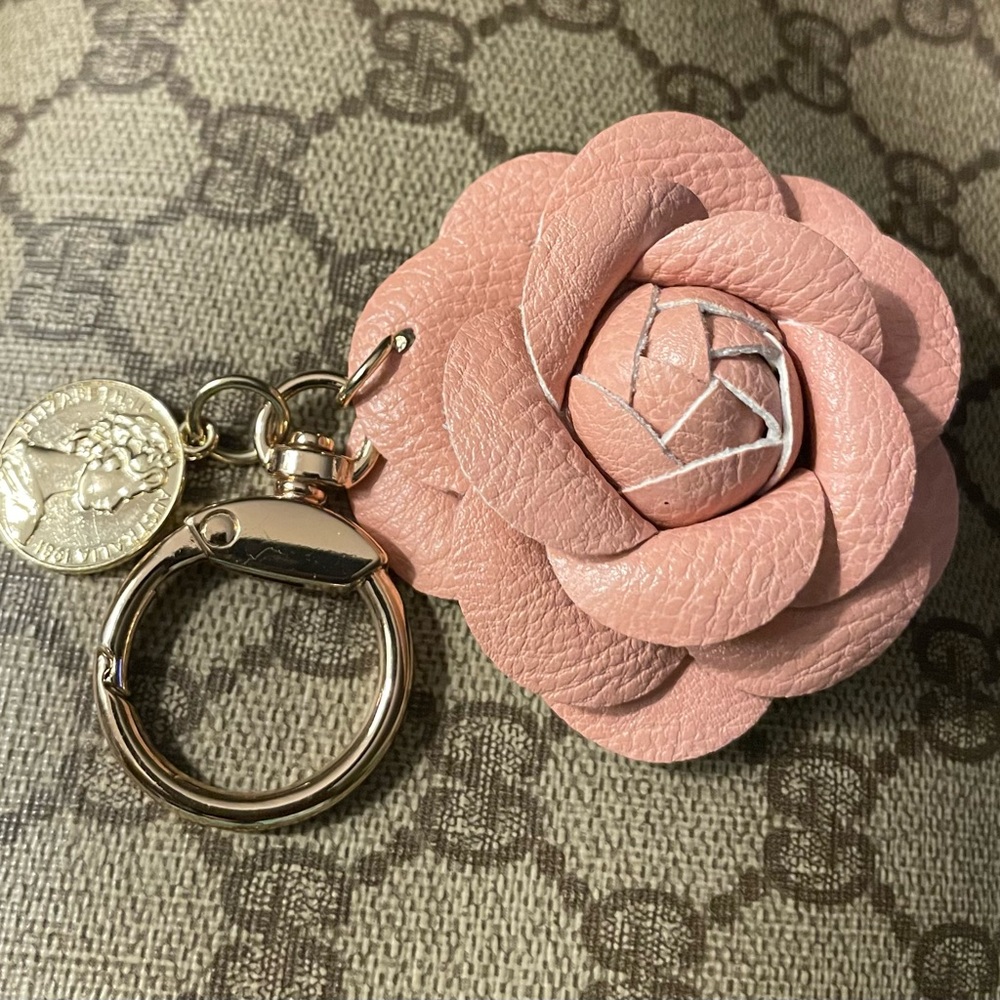 Pink Floral Keychain Accessory - Picture 1 of 3